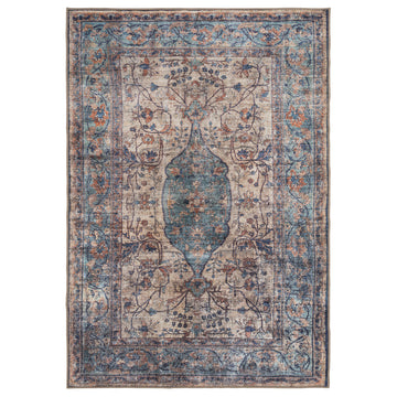 Soft Washable Blue Regency Rug - Dorothea