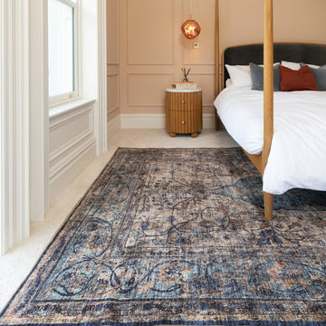 Soft Washable Blue Regency Rug - Dorothea