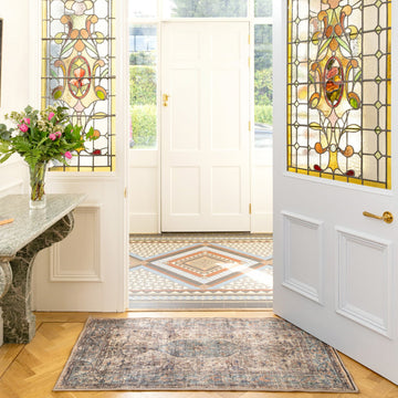 Soft Washable Blue Doormat - Dorothea