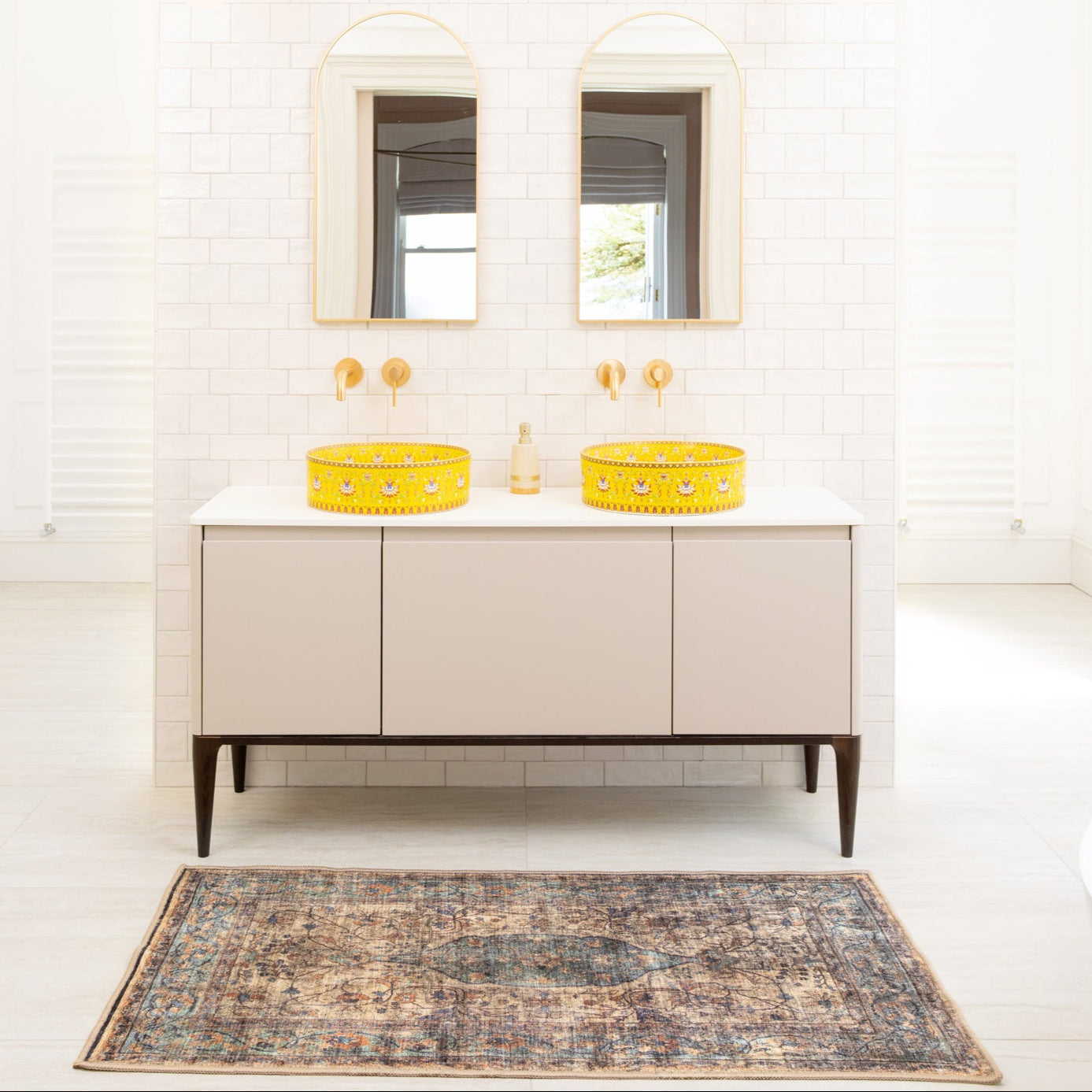 Soft Washable Blue Doormat - Dorothea