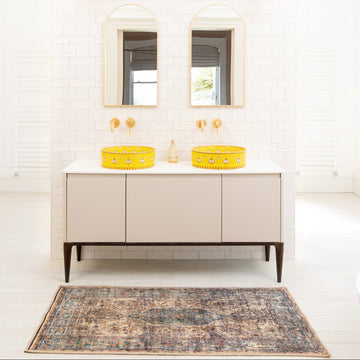 Soft Washable Blue Doormat - Dorothea