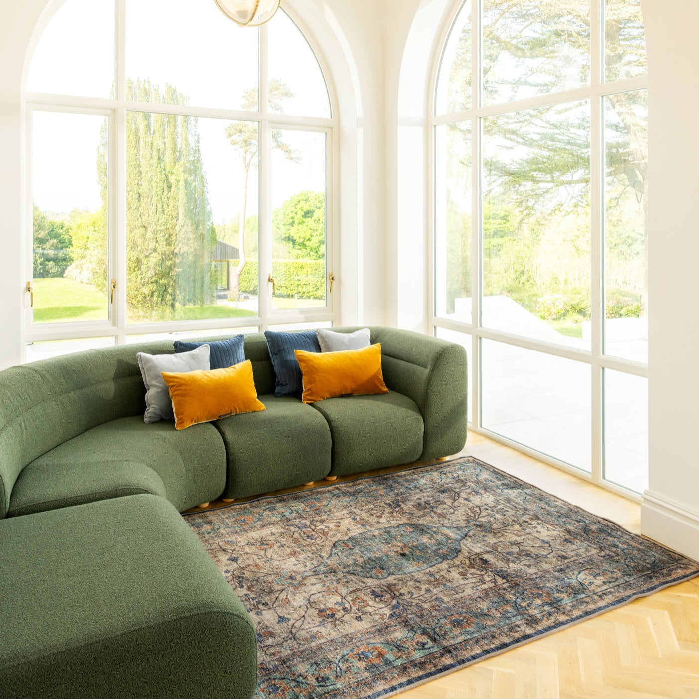 Soft Washable Blue Regency Rug - Dorothea