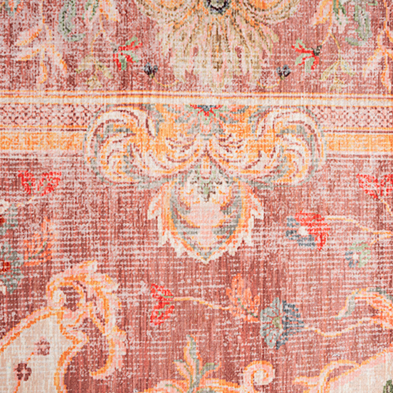 Washable Pink Medallion Rug - Dusk