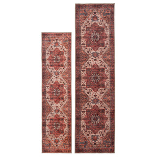Soft Washable Red Antique Runner - Eliza