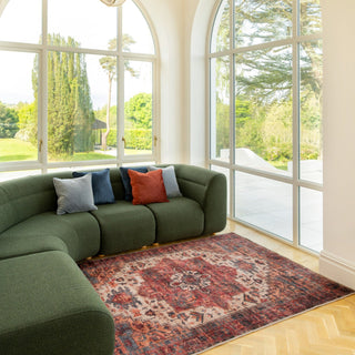 Soft Washable Red Antique Rug - Eliza