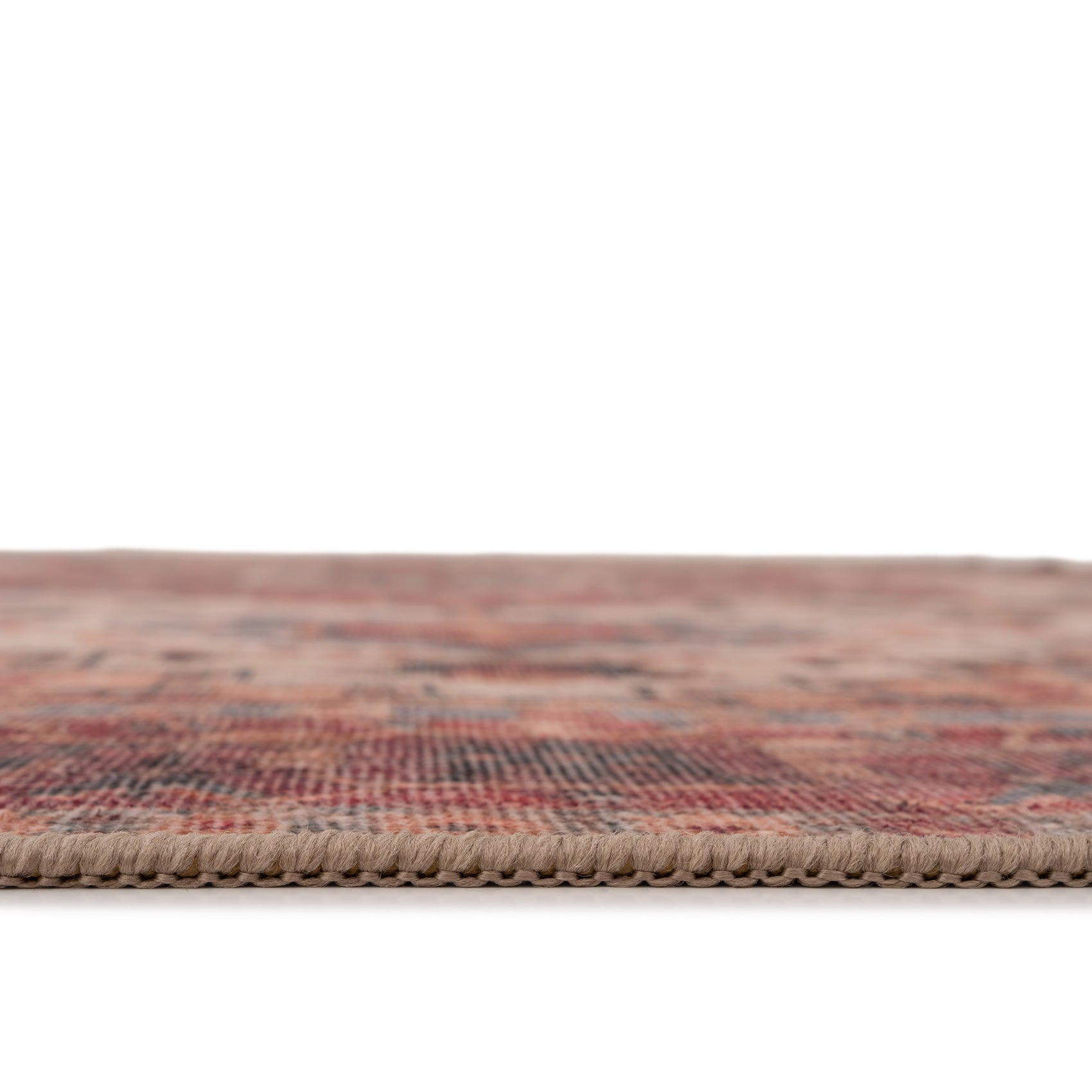 Soft Washable Red Antique Doormat - Eliza
