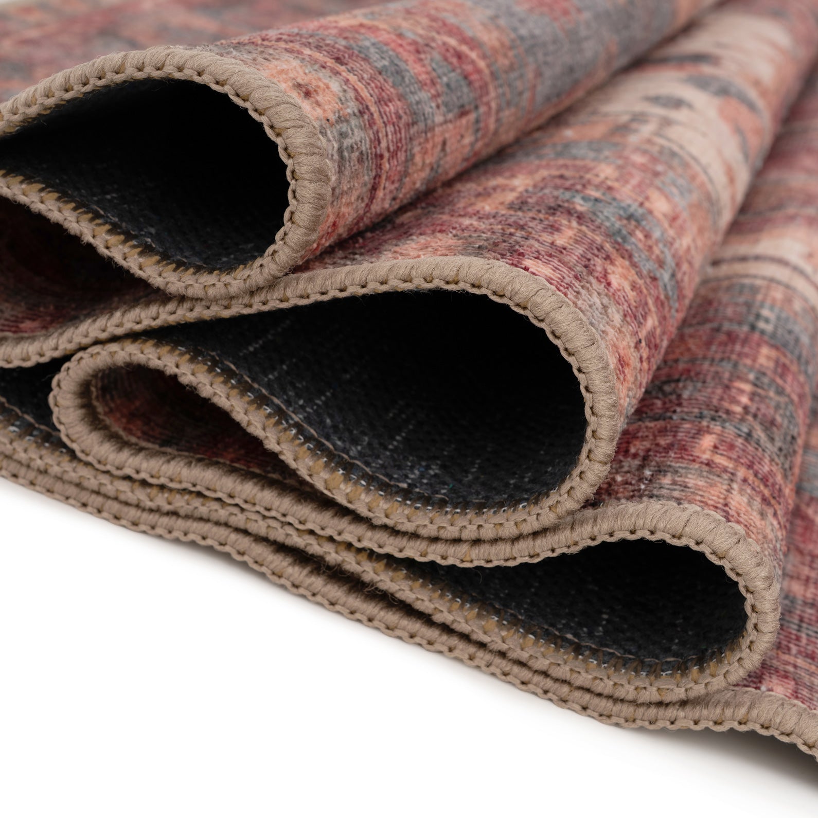 Soft Washable Red Antique Doormat - Eliza