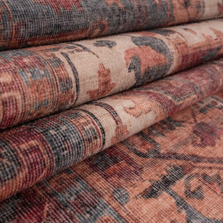 Soft Washable Red Antique Rug - Eliza