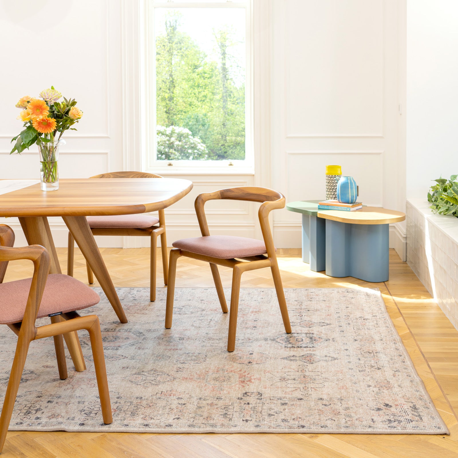 Soft Washable Cream Distressed Rug - Elnora