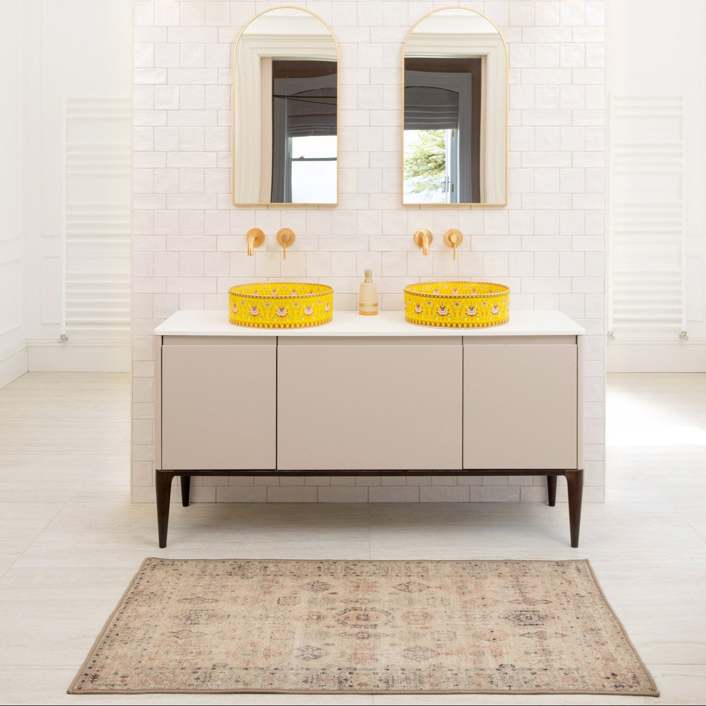 Soft Washable Cream Bathroom Mat - Elnora