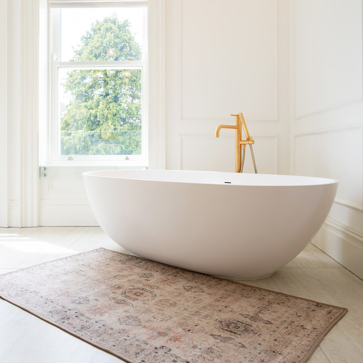 Soft Washable Cream Bathroom Mat - Elnora