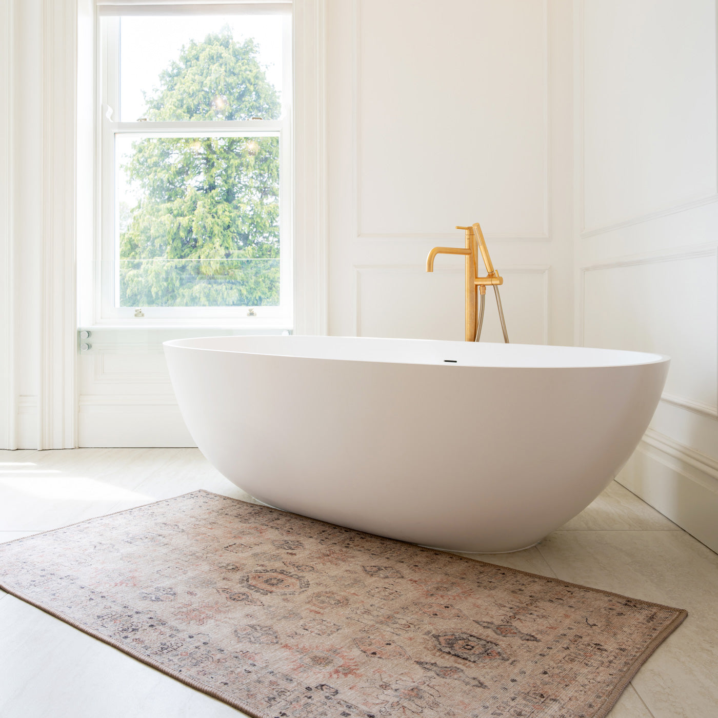 Soft Washable Cream Bathroom Mat - Elnora