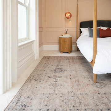 Soft Washable Cream Distressed Rug - Elnora