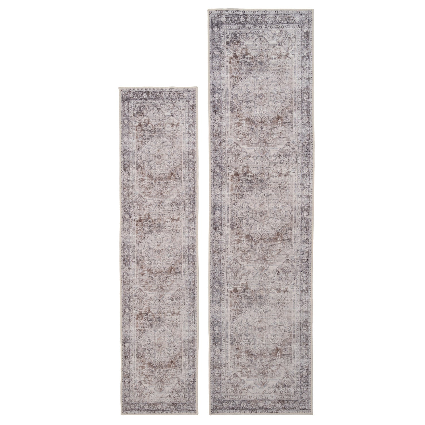Soft Washable Vintage Greige Runner - Elsie
