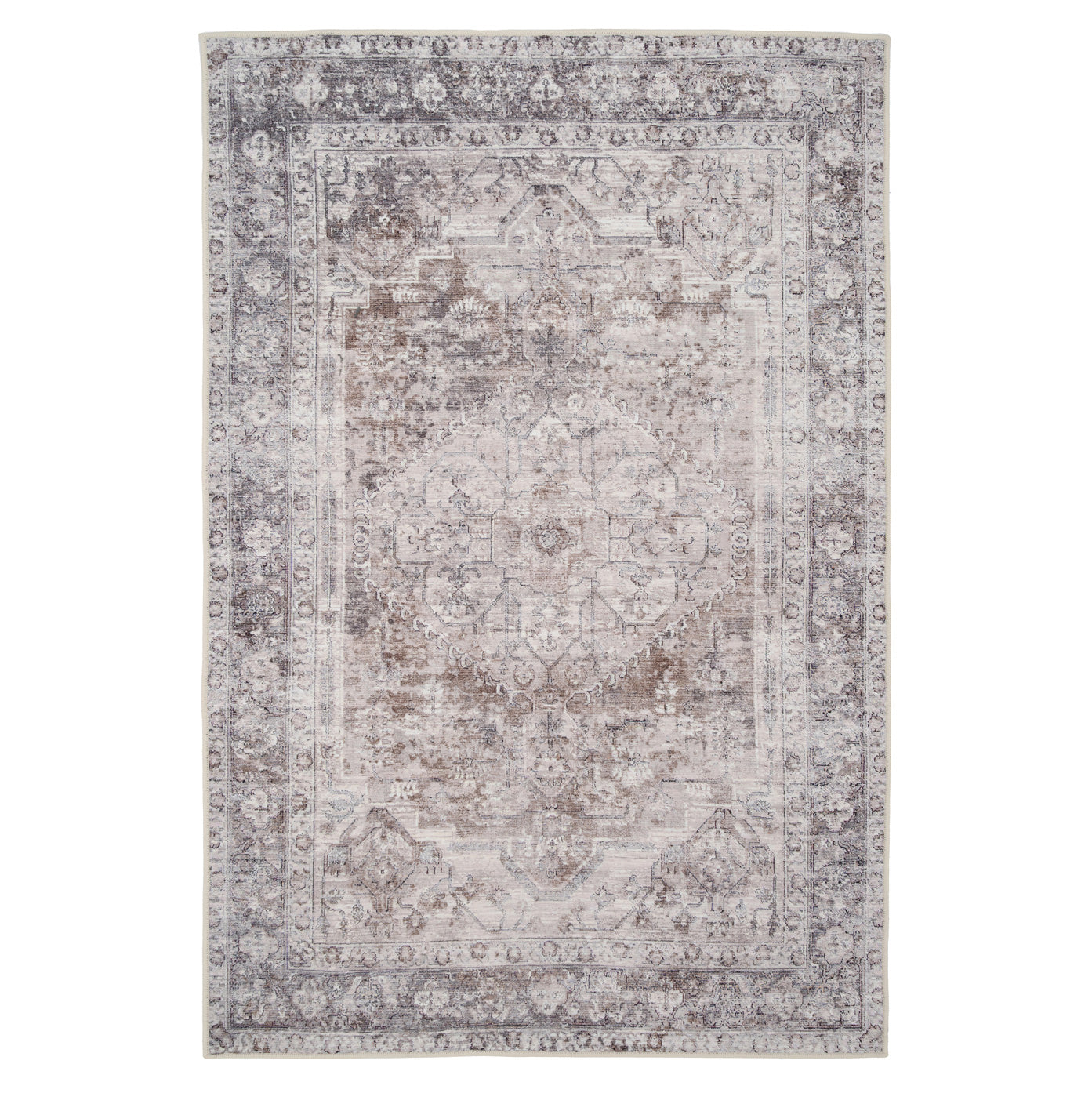 Soft Washable Vintage Greige Rug - Elsie | Living Room Rugs | Kukoon ...