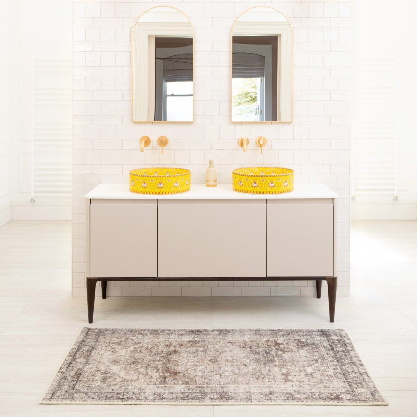 Soft Washable Vintage Bathroom Mat - Elsie