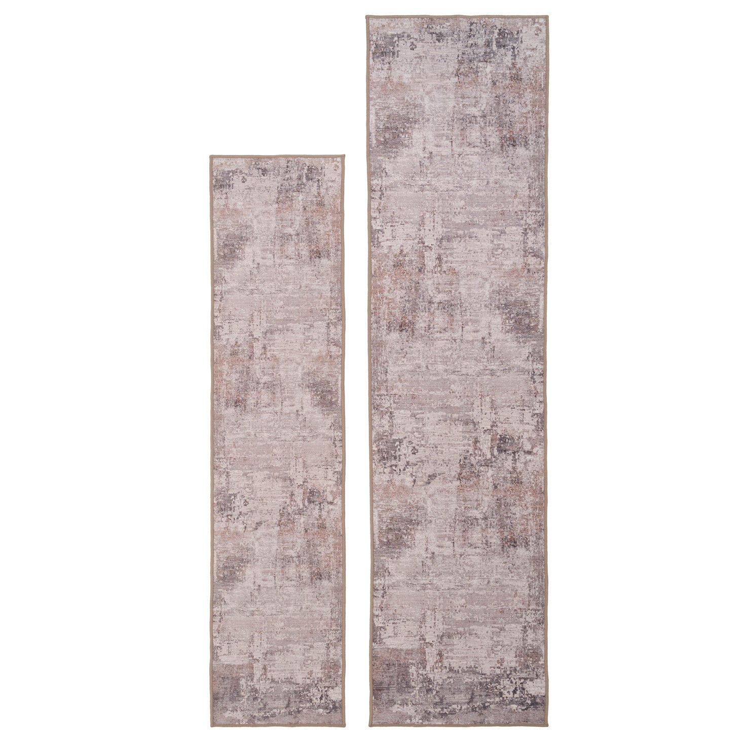 Soft Washable Distressed Greige Runner - Ernest