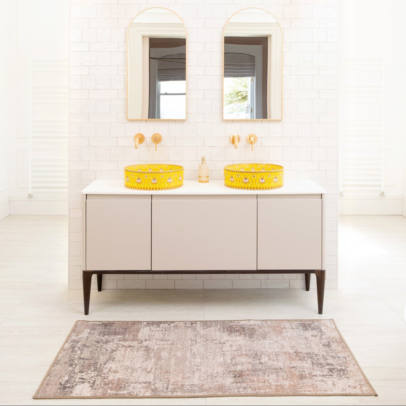 Soft Washable Distressed Bathroom Mat - Ernest