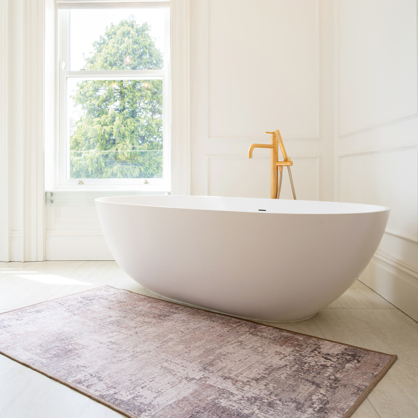 Soft Washable Distressed Bathroom Mat - Ernest