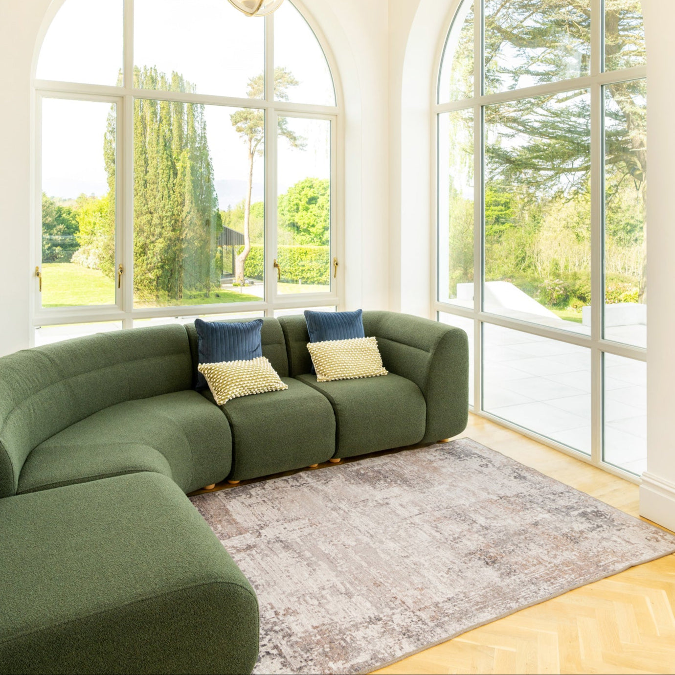 Soft Washable Distressed Greige Rug - Ernest