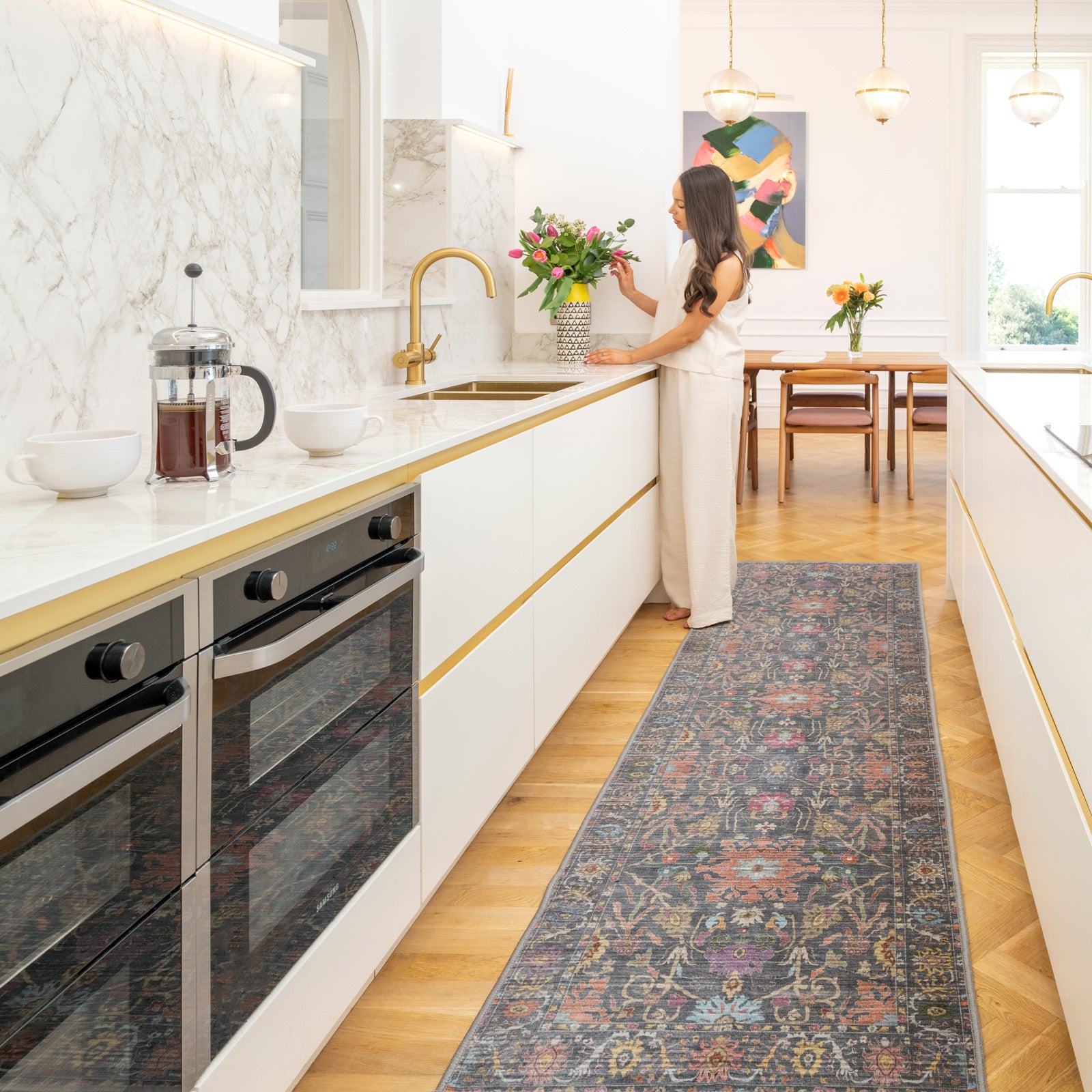 Soft Washable Wildflower Runner - Francine – Kukoon Rugs Online