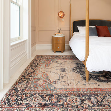 Soft Washable Blue Heritage Rug - Hazel