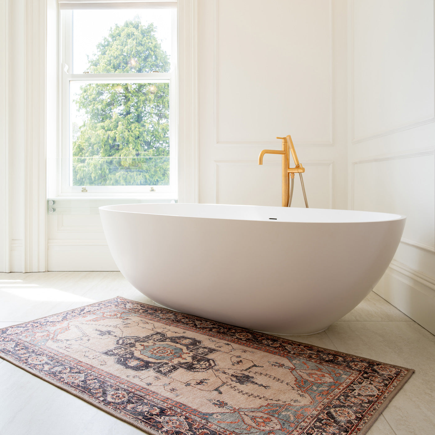 Soft Washable Heritage Bathroom Mat - Hazel