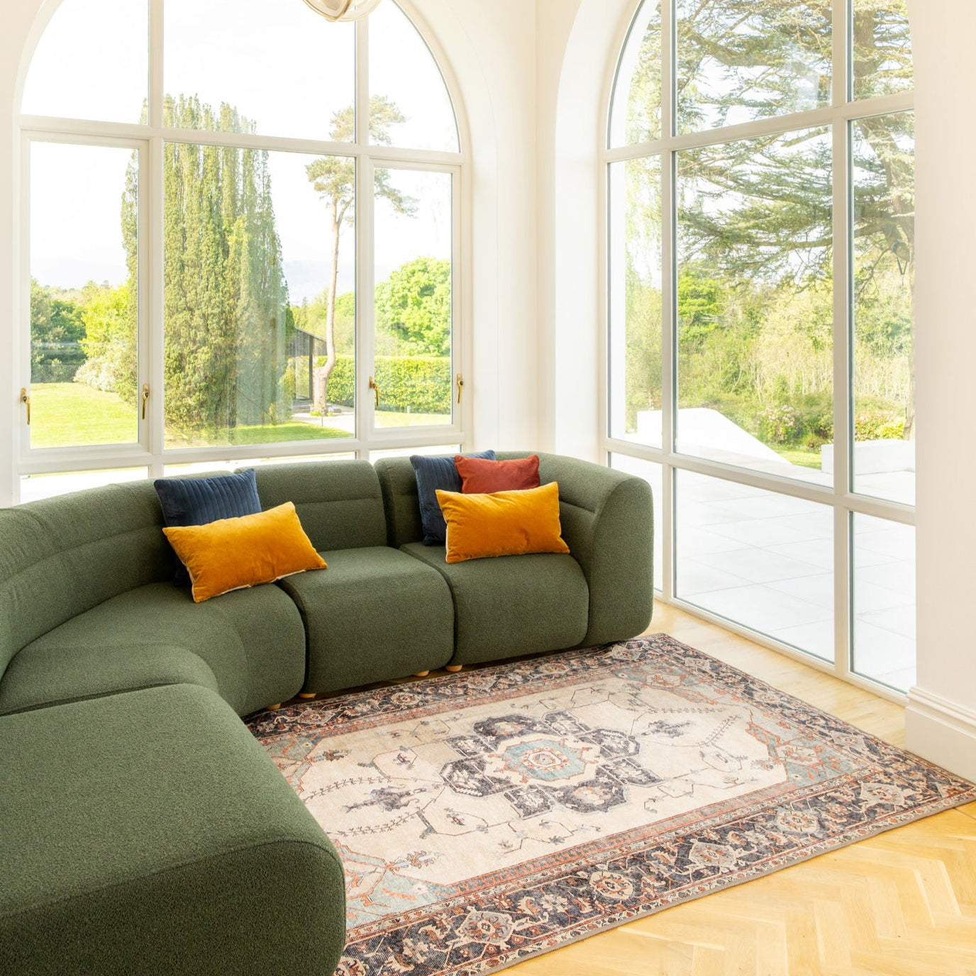 Soft Washable Blue Heritage Rug - Hazel