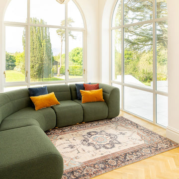 Soft Washable Blue Heritage Rug - Hazel