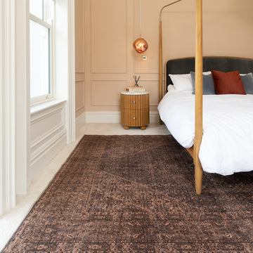 Soft Washable Brown Traditional Rug - Mabel