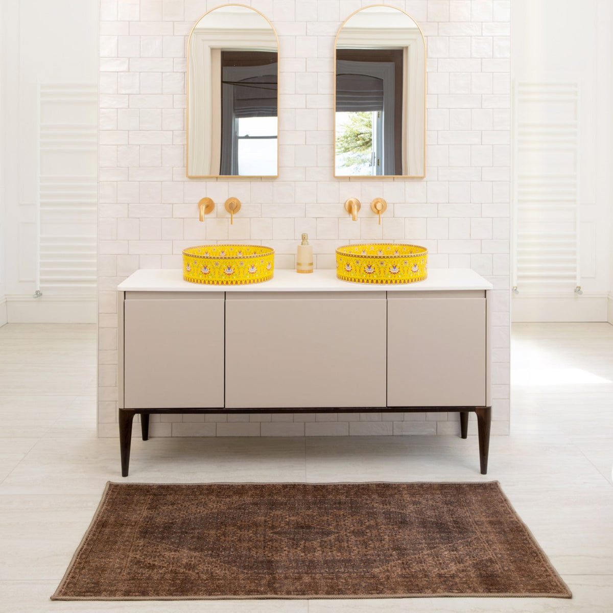Soft Washable Brown Bathroom Mat - Mabel
