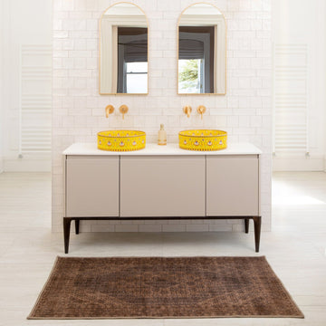 Soft Washable Brown Bathroom Mat - Mabel