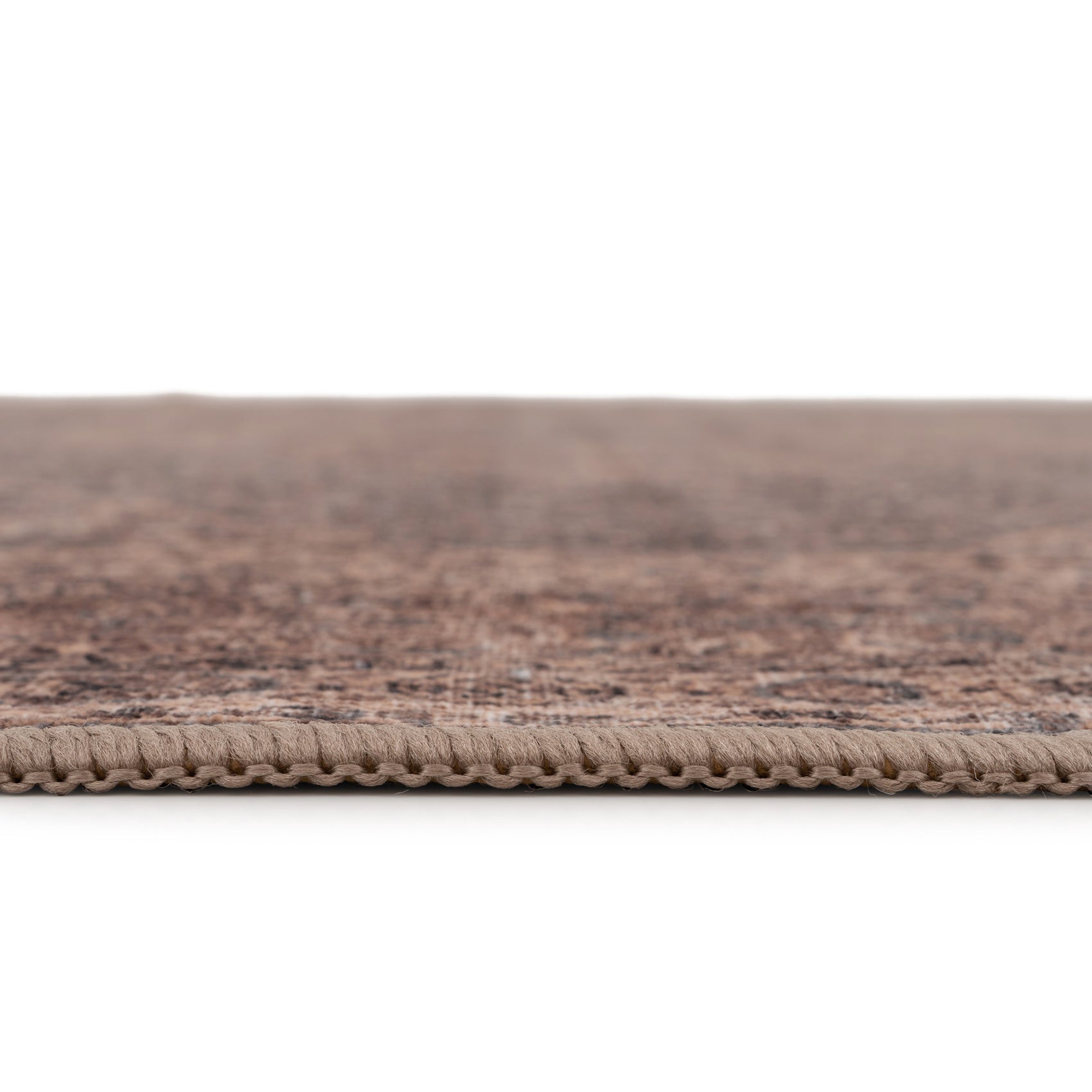 Soft Washable Brown Traditional Rug - Mabel