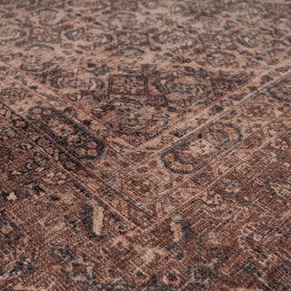 Soft Washable Brown Traditional Rug - Mabel
