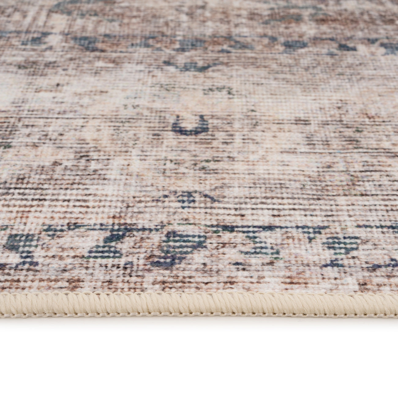 Washable Grey Blue Vintage Runner - Roam