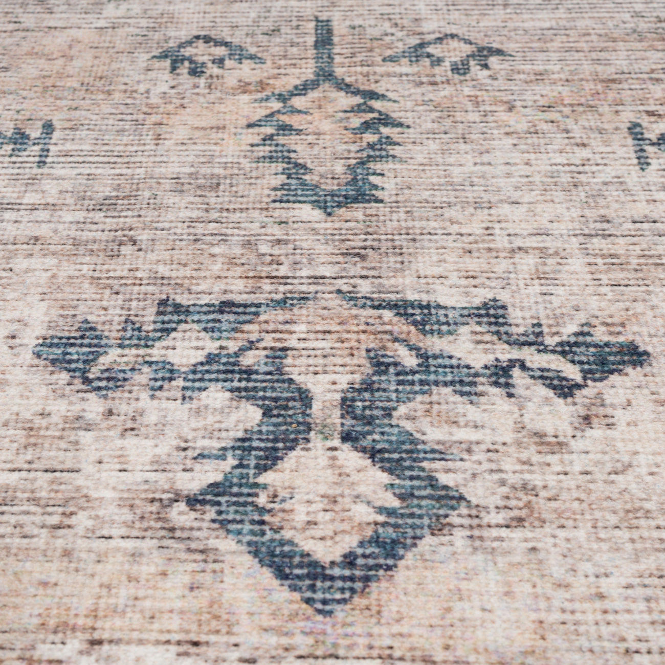 Washable Grey Blue Vintage Runner - Roam