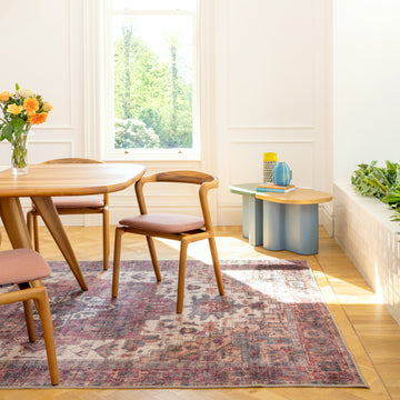 Soft Washable Traditional Burgundy Rug - Rubyana