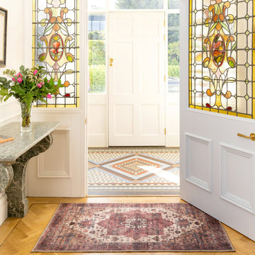 Soft Washable Burgundy Doormat - Rubyana