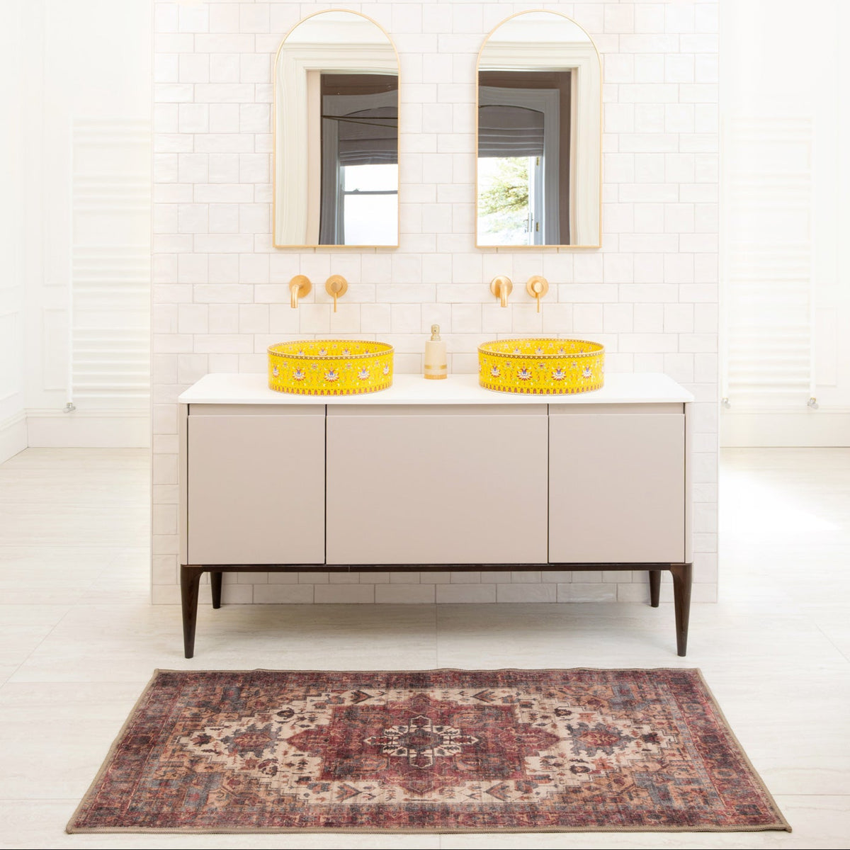 Soft Washable Burgundy Doormat - Rubyana
