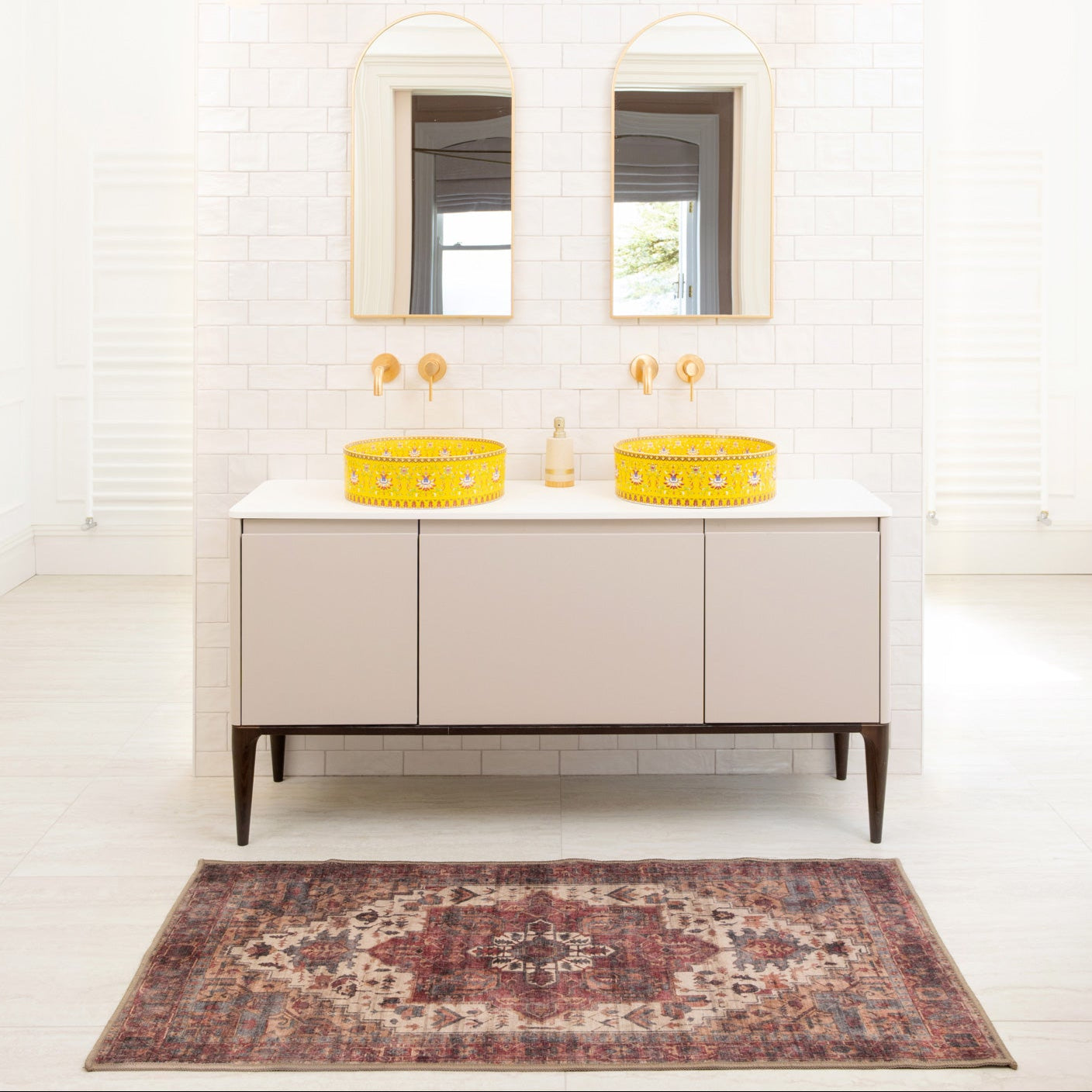 Soft Washable Burgundy Bathroom Mat - Rubyana