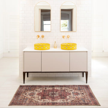 Soft Washable Burgundy Doormat - Rubyana