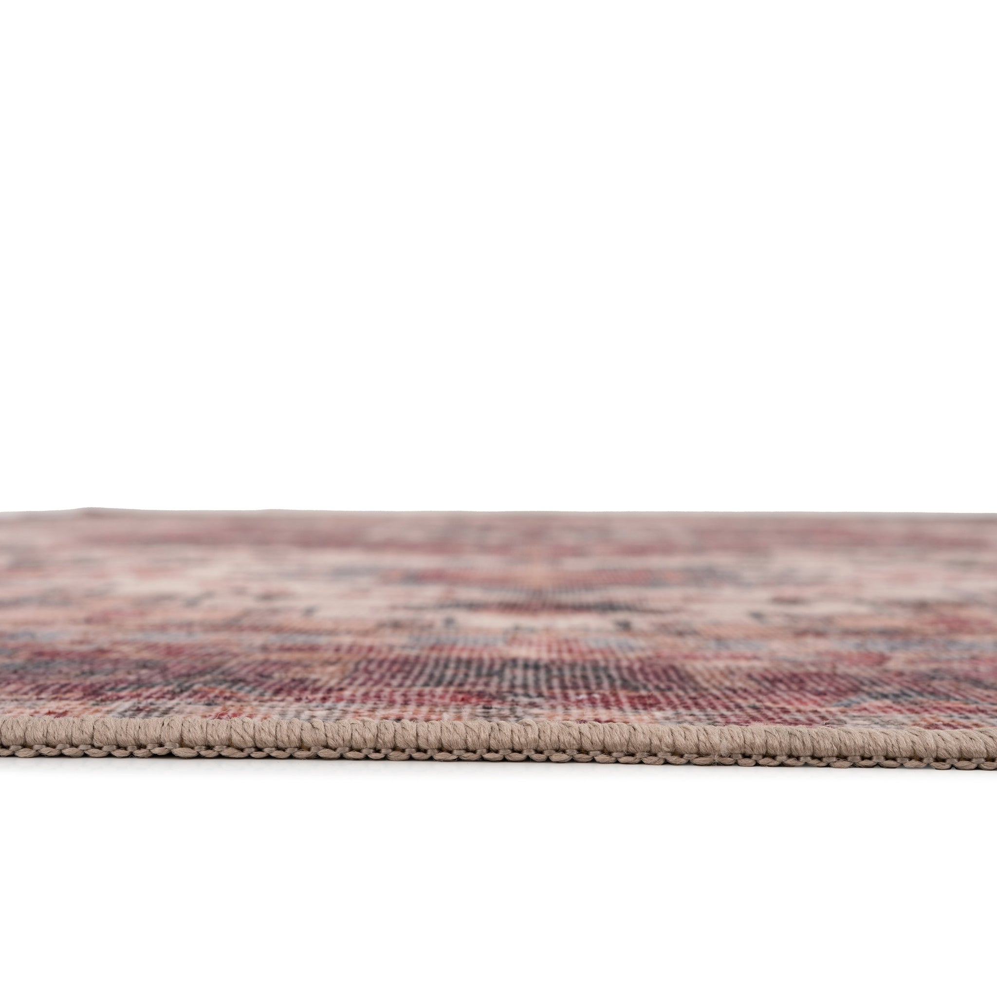 Soft Washable Traditional Burgundy Runner - Rubyana