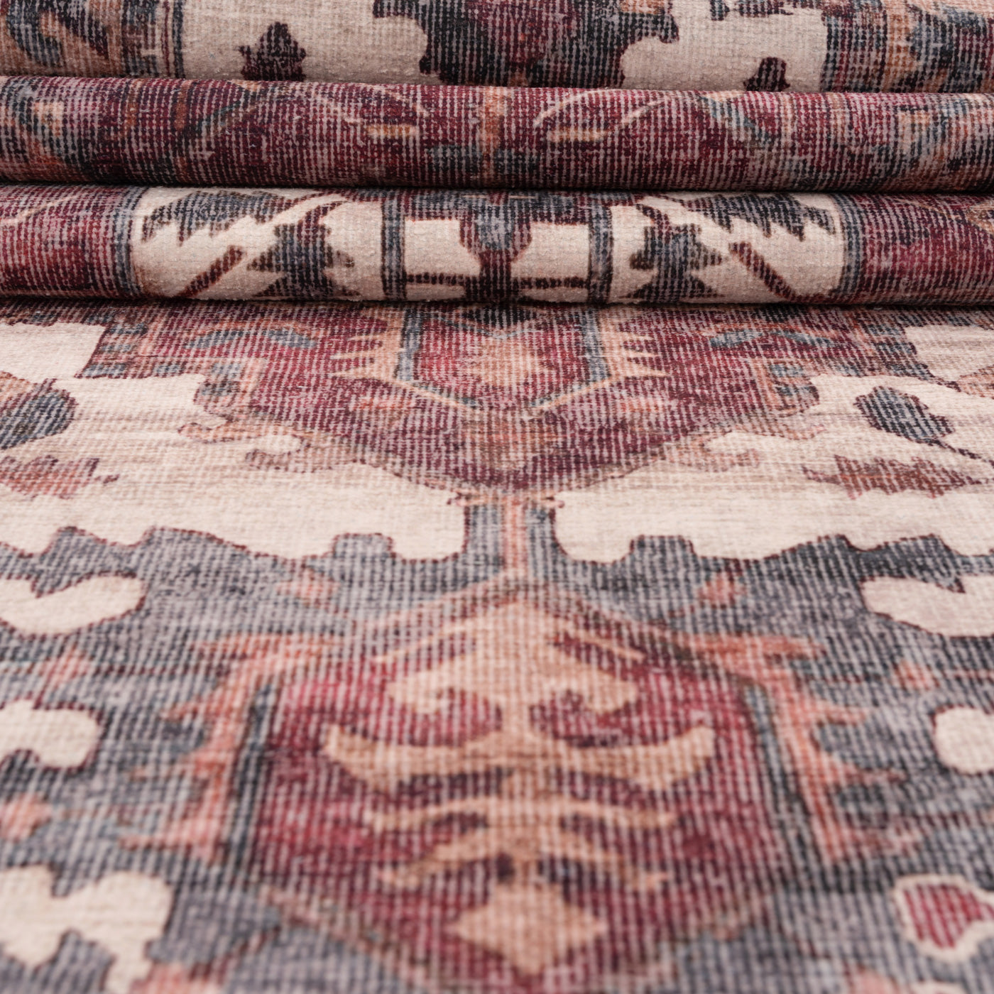 Soft Washable Traditional Burgundy Rug - Rubyana