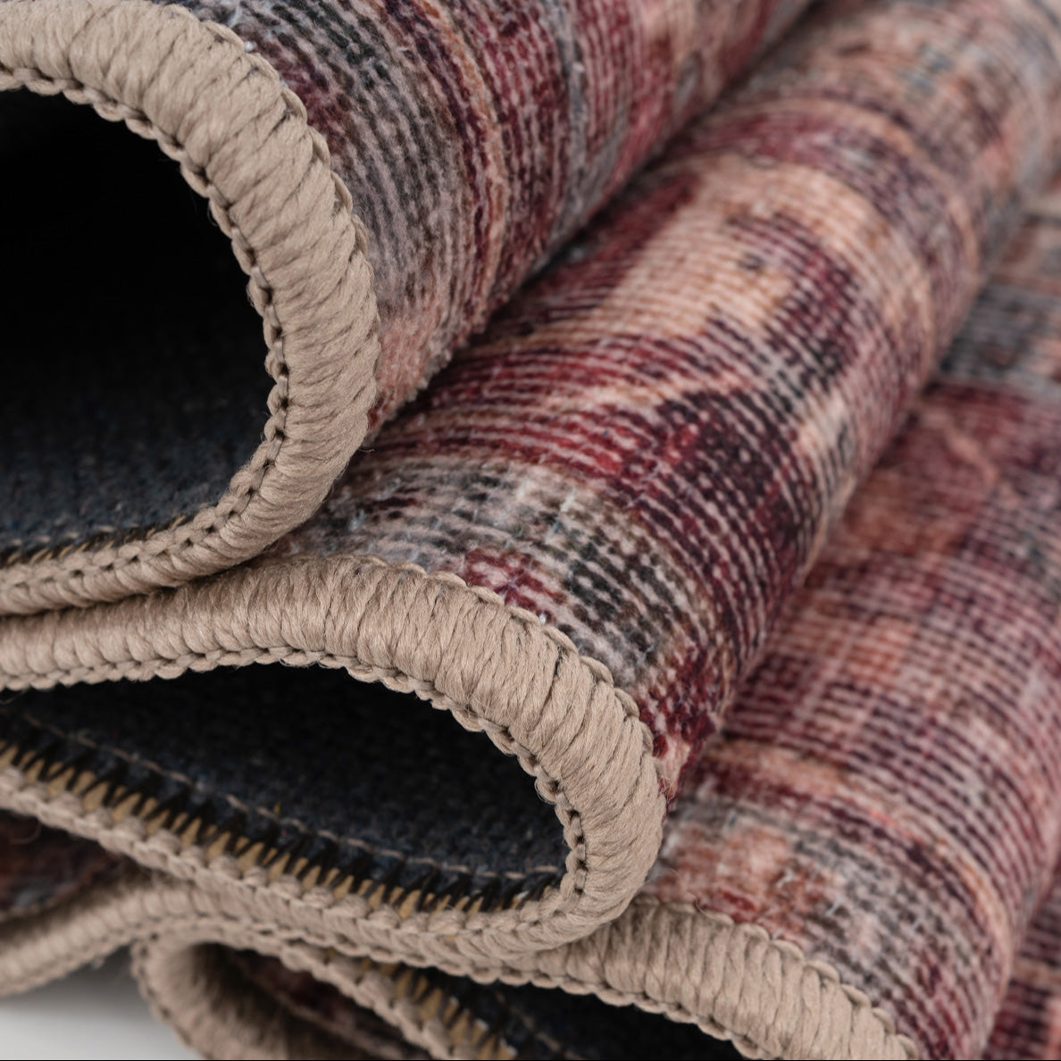 Soft Washable Traditional Burgundy Runner - Rubyana