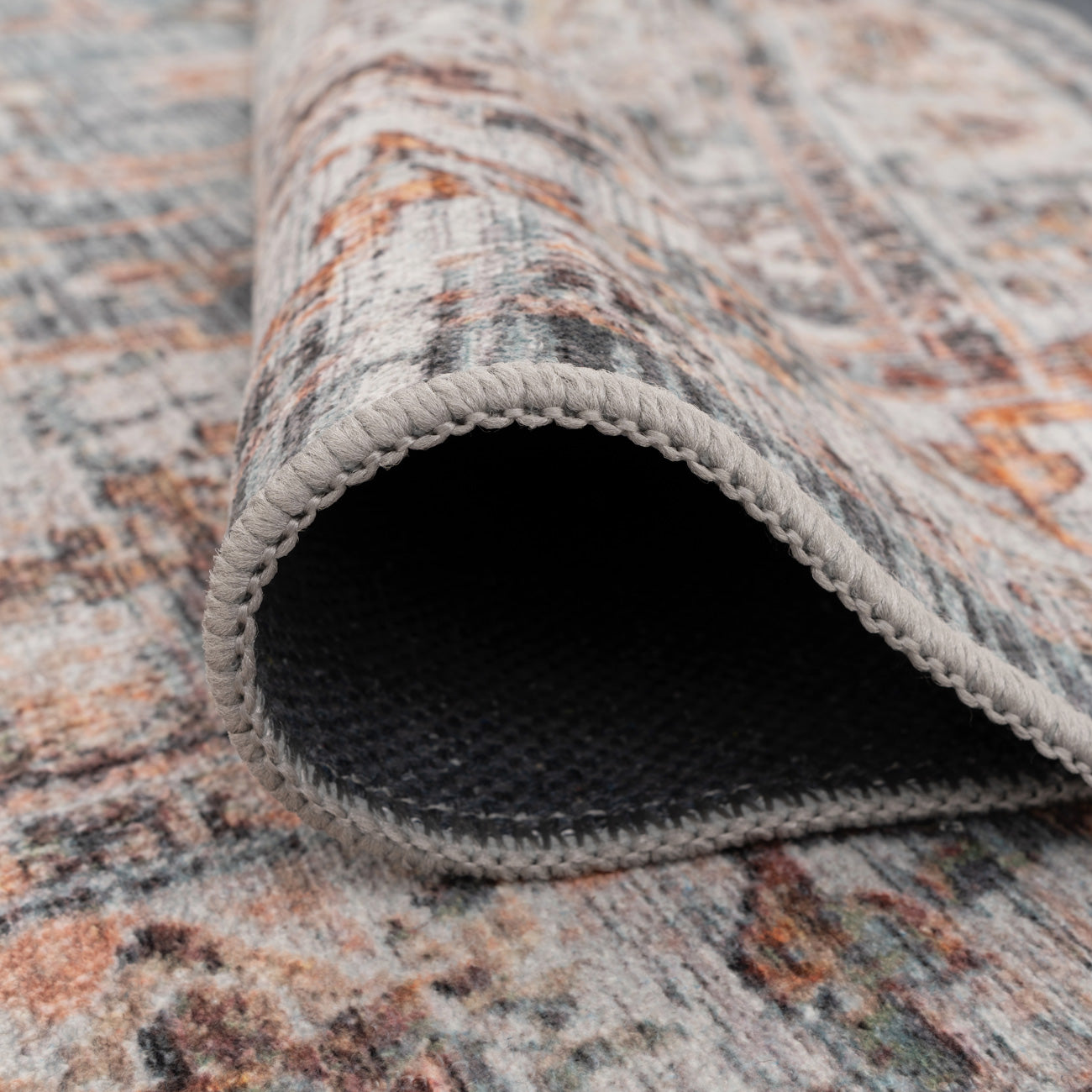 Washable Blue Vintage Runner - Serene