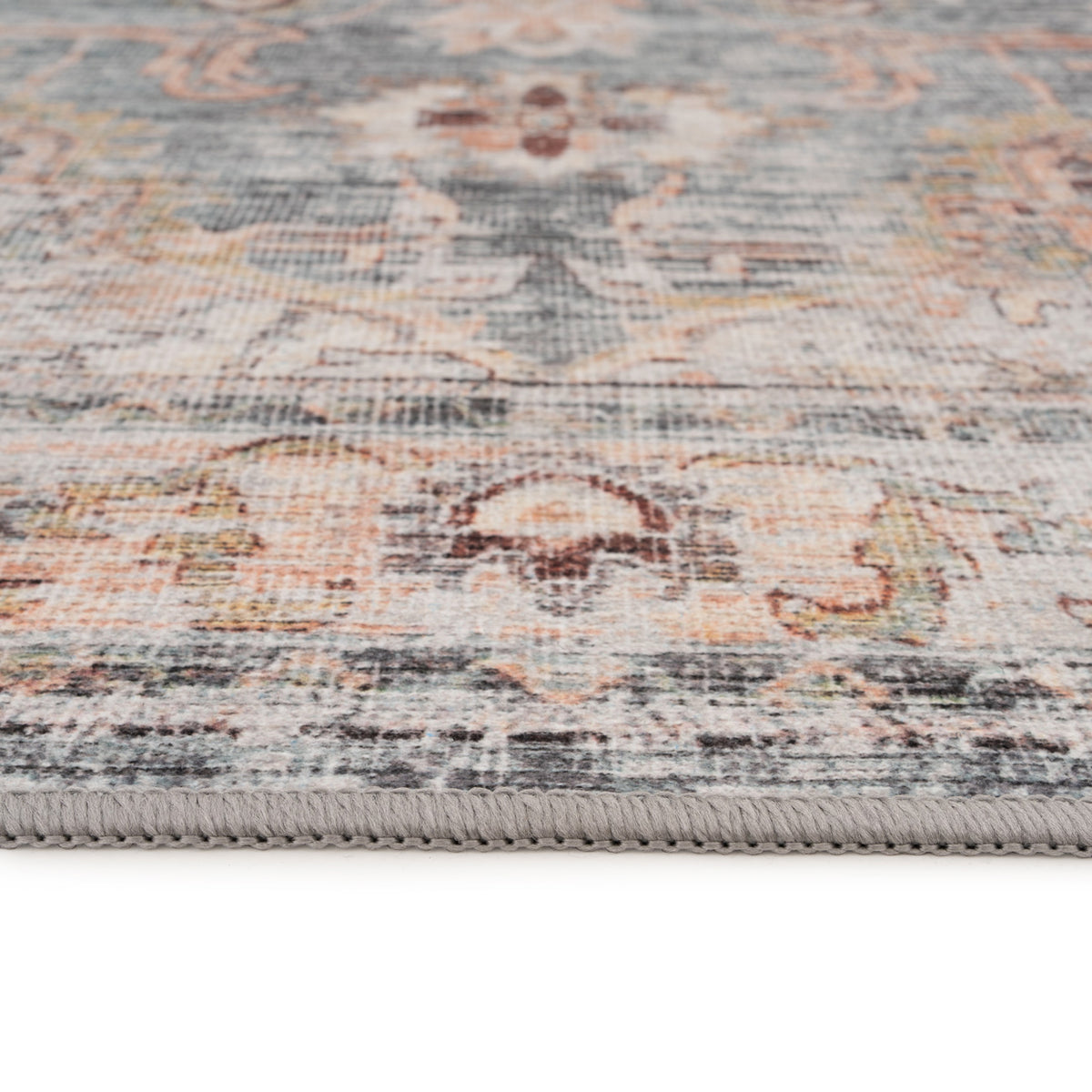 Washable Blue Vintage Runner - Serene