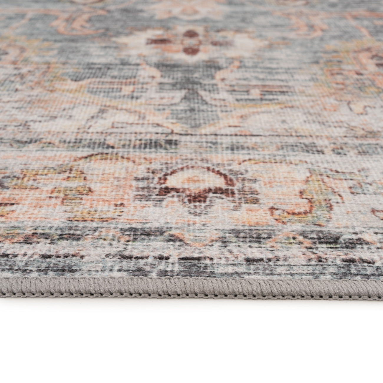 Washable Blue Vintage Runner - Serene