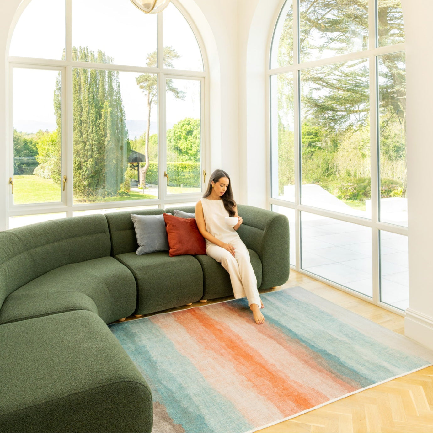 Soft Washable Multicolour Abstract Rug - Solene