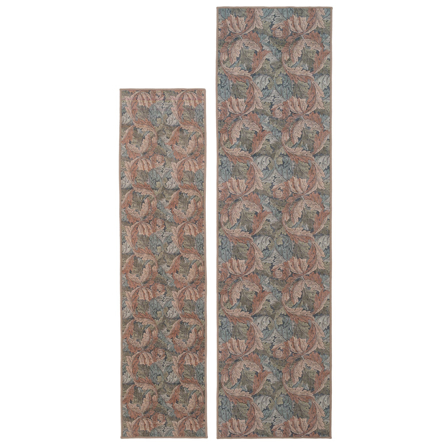 Soft Washable Green Leaf Print Runner - Sylvan