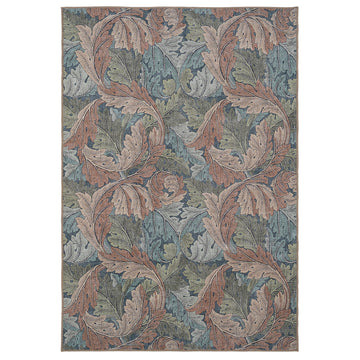 Soft Washable Green Leaf Print Rug - Sylvan